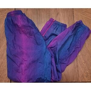 Vintage 90s Gradient Purple and Blue Windbreaker Pants Sz M